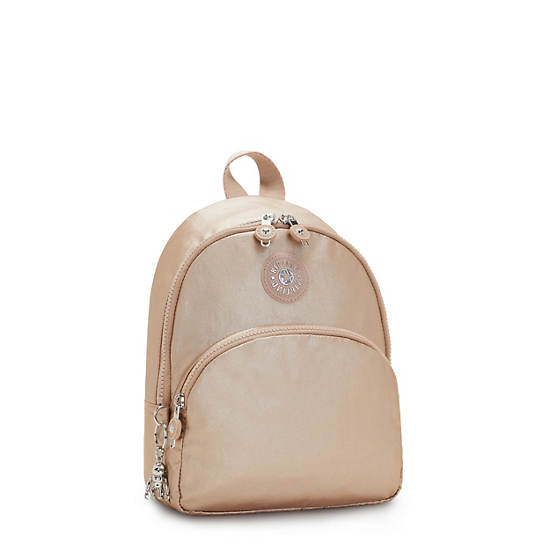 Kipling Paola Small Metallic Backpacks Gold Charm Metallic | CA 1600PJ